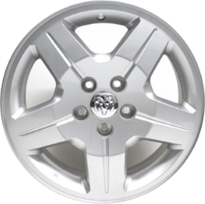 Dodge Caliber 2007-2009 powder coat silver or machined 17x6.5 aluminum wheels or rims. Hollander part number ALY2287U, OEM part number Not Yet Known.