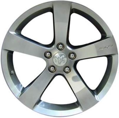 Dodge Caliber 2007-2009 powder coat hyper silver or polished 19x7.5 aluminum wheels or rims. Hollander part number ALY2291U/2292, OEM part number 1DZ31TRMAA, 04854632AA.