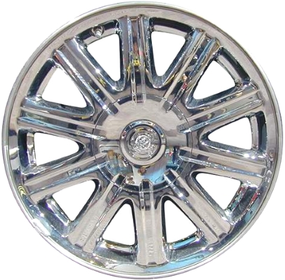 Chrysler Pacifica 2007-2008 chrome clad 17x7.5 aluminum wheels or rims. Hollander part number ALY2305, OEM part number Not Yet Known.