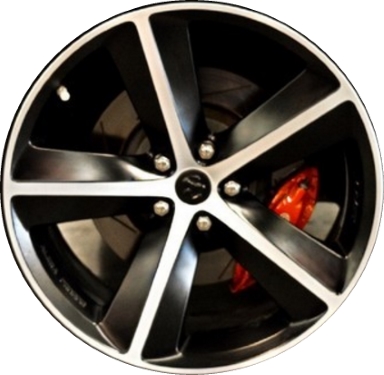 Dodge Challenger 2009-2014 black machined 20x9 aluminum wheels or rims. Hollander part number ALY2357U45/PB01HH, OEM part number Not Yet Known.