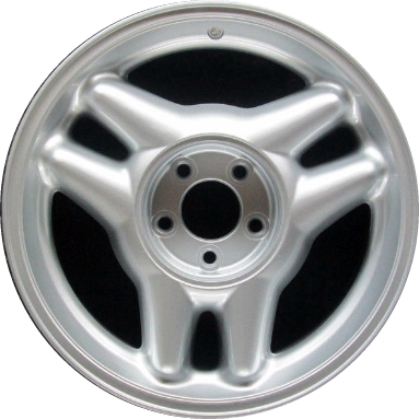Ford Mustang 1994-1996 powder coat silver 17x8 aluminum wheels or rims. Hollander part number ALY3089, OEM part number F4ZZ1007B.