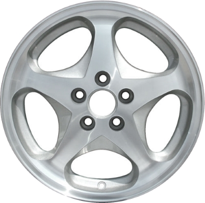 Ford Taurus 1999-2003 silver or grey machined 16x6.5 aluminum wheels or rims. Hollander part number ALY3313U, OEM part number 3F1Z1007AA, F8SZ1007AA.
