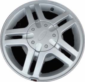 Ford Focus 2000-2004 powder coat silver 15x6 aluminum wheels or rims. Hollander part number ALY3366, OEM part number YS4Z1007CA.