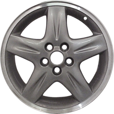 Lincoln LS 2000-2005 powder coat grey w/ machined lip 17x7.5 aluminum wheels or rims. Hollander part number ALY3445A30, OEM part number 2W4Z1007CA.