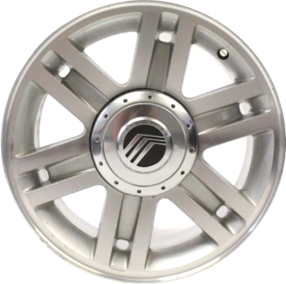 Mercury Mountaineer 2002-2005 silver machined 16x7 aluminum wheels or rims. Hollander part number ALY3457U, OEM part number 3L2Z1007TC.