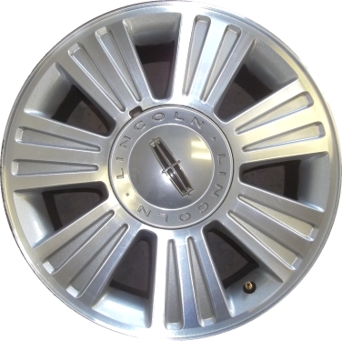 Lincoln Navigator 2006-2017 silver machined 18x8.5 aluminum wheels or rims. Hollander part number ALY3665, OEM part number 7L7Z1007J, BL7Z1007B.