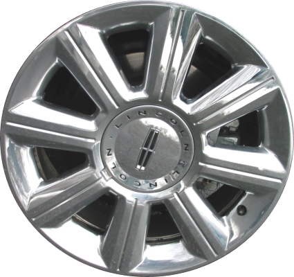 Lincoln MKX 2007-2010 chrome clad 18x7.5 aluminum wheels or rims. Hollander part number ALY3675, OEM part number 8A1Z1007C.