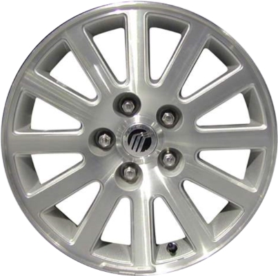 Mercury Mariner 2008-2011 silver machined 16x7 aluminum wheels or rims. Hollander part number ALY3683, OEM part number 8E6Z1007G.
