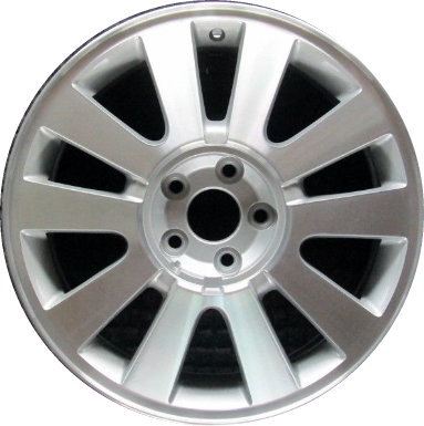 Ford Taurus 2008-2009 silver machined 18x7.5 aluminum wheels or rims. Hollander part number ALY3700, OEM part number 8F9Z1007A.