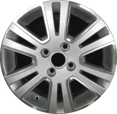 Ford Focus 2008-2011 silver machined 16x6 aluminum wheels or rims. Hollander part number ALY3703/3900HH, OEM part number AS4Z1007B, 8S4Z1007B.