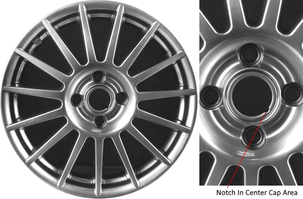 Ford Focus 2002-2011 powder coat hyper silver 17x7 aluminum wheels or rims. Hollander part number ALY3507U78_B.LS1, OEM part number AS4Z1007A.