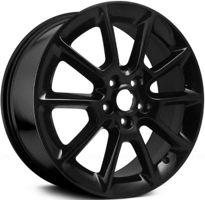 Ford Mustang 2010-2012 powder coat black 18x8 aluminum wheels or rims. Hollander part number ALY3810U45, OEM part number Not Yet Known.