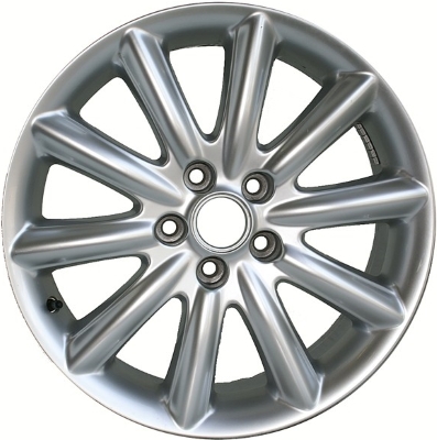 Buick Lucerne 2006-2011 powder coat hyper silver 18x7.5 aluminum wheels or rims. Hollander part number ALY4028, OEM part number 9595943, 9597830.