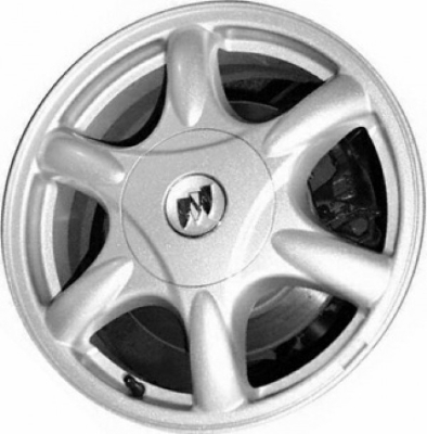 Buick Regal 2000-2004 powder coat silver 16x6.5 aluminum wheels or rims. Hollander part number ALY4038, OEM part number 9593576.