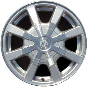 Buick LeSabre 2004, Park Avenue 2001-2003 silver machined 16x6.5 aluminum wheels or rims. Hollander part number 4041, OEM part number 9593871.