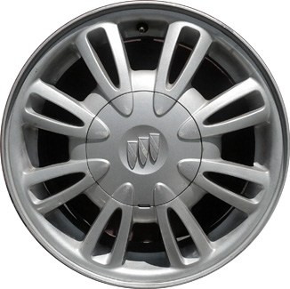Buick LeSabre 2002-2005 powder coat silver 15x6 aluminum wheels or rims. Hollander part number ALY4043, OEM part number 9594056.