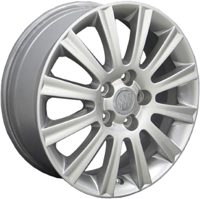 Buick Allure 2007-2009, LaCrosse 2007-2009 powder coat silver 17x6.5 aluminum wheels or rims. Hollander part number 4069U20/HYPV1, OEM part number 19153397, 19153398.