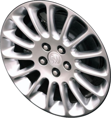 Buick Lucerne 2008-2011 powder coat hyper silver 18x7.5 aluminum wheels or rims. Hollander part number ALY4082, OEM part number 9596607.