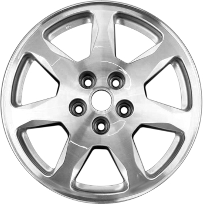 Cadillac CTS 2003-2004 silver machined 17x7.5 aluminum wheels or rims. Hollander part number ALY4566, OEM part number 9596795.