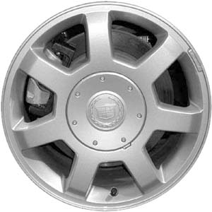 Cadillac CTS 2003-2004 powder coat silver 16x7 aluminum wheels or rims. Hollander part number ALY4567U20, OEM part number 9594996.