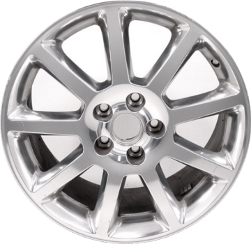 Cadillac STS 2005-2008 polished 18x8 aluminum wheels or rims. Hollander part number ALY4585, OEM part number 9596681.
