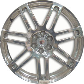 Cadillac SRX 2007-2009 polished 20x8 aluminum wheels or rims. Hollander part number ALY4614, OEM part number 9596846, 19150500.