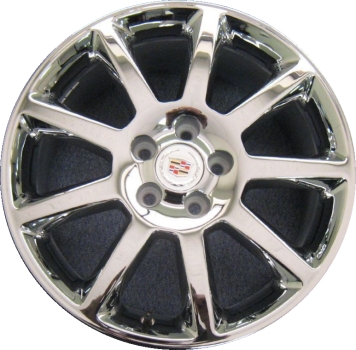 Cadillac STS 2007-2008 chrome 18x8 aluminum wheels or rims. Hollander part number ALY4615, OEM part number 9597254.