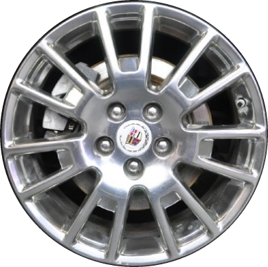 Cadillac STS 2008-2012 polished 18x8 aluminum wheels or rims. Hollander part number ALY4631U80, OEM part number 9596614.