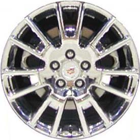 Cadillac STS 2008-2012 chrome 18x8 aluminum wheels or rims. Hollander part number ALY4654/4631U85, OEM part number 9597987.