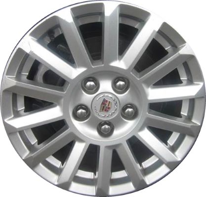 Cadillac CTS 2010-2014 powder coat silver 17x8 aluminum wheels or rims. Hollander part number ALY4668, OEM part number 22818052.