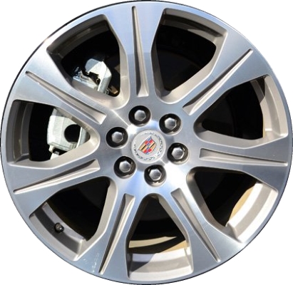 Cadillac SRX 2012-2016 charcoal or silver machined 20x8 aluminum wheels or rims. Hollander part number ALY4685/4710, OEM part number 20997768, 22877555.