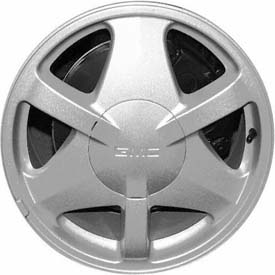GMC Envoy 2002-2003 powder coat silver 17x7 aluminum wheels or rims. Hollander part number ALY5135, OEM part number 9593387.