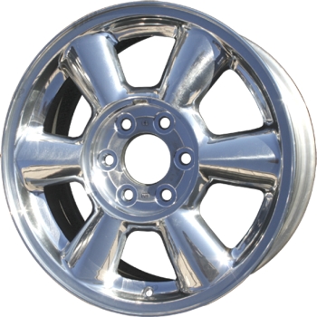GMC Envoy 2002-2009, Ascender 2006-2007 polished 17x7 aluminum wheels or rims. Hollander part number 5143, OEM part number 9595182, 9595181.