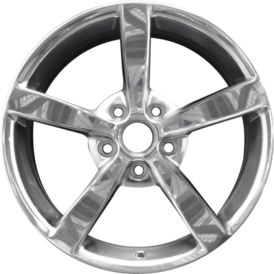 Chevrolet Corvette 2008-2010 polished 18x8.5 aluminum wheels or rims. Hollander part number ALY5339U80, OEM part number 9596782.