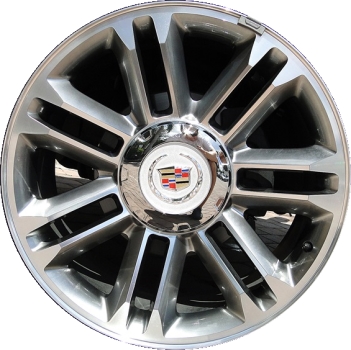 Cadillac Escalade 2012-2014 grey machined 22x9 aluminum wheels or rims. Hollander part number ALY4680/5358U79, OEM part number 22755314.
