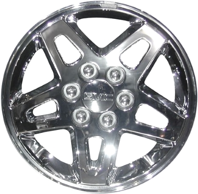 GMC Sierra 1500 2008-2012 chrome 18x8 aluminum wheels or rims. Hollander part number ALY5366, OEM part number 9597532.