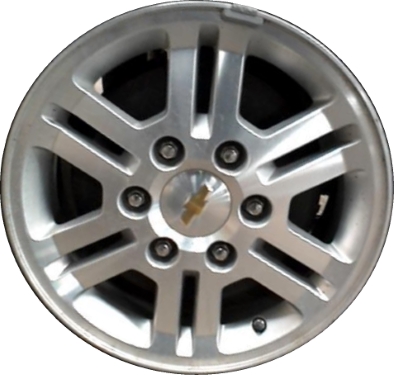 Chevrolet Colorado 2008-2012, Canyon 2008-2012 silver machined 16x6.5 aluminum wheels or rims. Hollander part number 5423, OEM part number 9597844.