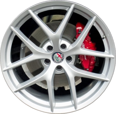 Alfa Romeo Stelvio 2018-2019 powder coat silver 20x8.5 aluminum wheels or rims. Hollander part number ALY58174U20/58188, OEM part number 6ME44UDBAA.