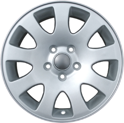Audi A6 1998-2004, Allroad 2001-2003 powder coat silver 16x7 aluminum wheels or rims. Hollander part number 58717, OEM part number 4B0601025KZ17.