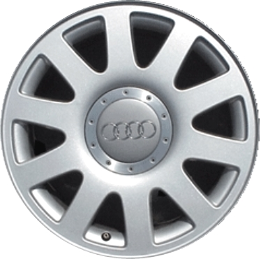 Audi A4 2000-2001, A6 2001-2004, Allroad 2001-2003 powder coat silver 16x7 aluminum wheels or rims. Hollander part number 58737, OEM part number 8D0601025PZ17, 4B0601025HZ17.