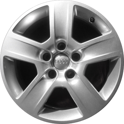Audi A4 2002-2006 powder coat silver 16x7 aluminum wheels or rims. Hollander part number ALY58747, OEM part number 8E0601025BC.
