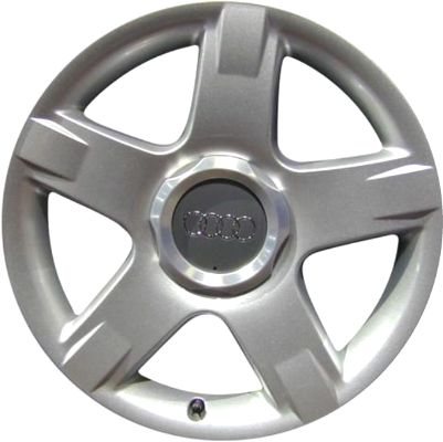 Audi Allroad 2003-2005 powder coat silver 17x7.5 aluminum wheels or rims. Hollander part number ALY58765, OEM part number 4Z7601025CZ17.