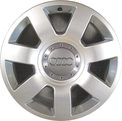 Audi A8 2003-2005 powder coat silver 17x8 aluminum wheels or rims. Hollander part number ALY58774, OEM part number 4E0601025SZ17.