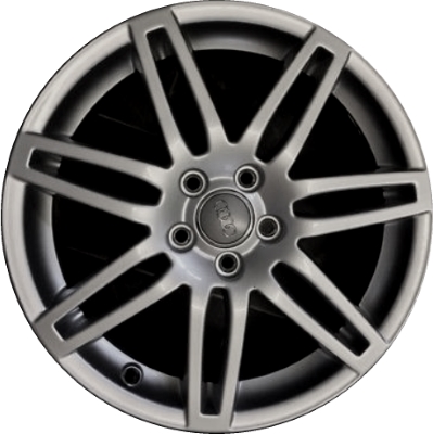 Audi A3 2008-2013 powder coat dark grey 18x7.5 aluminum wheels or rims. Hollander part number ALY58823, OEM part number 8P0601025BC.