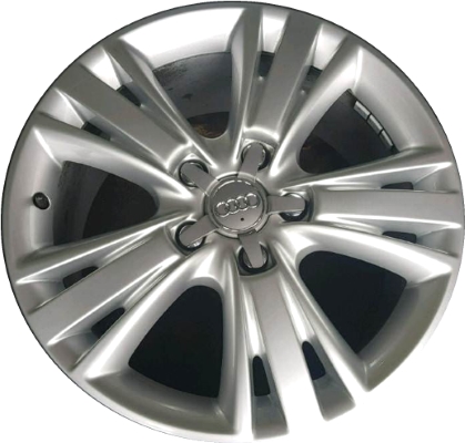 Audi Q7 2009-2013 powder coat silver 19x8.5 aluminum wheels or rims. Hollander part number ALY58833, OEM part number 4L0601025AA, 4L0601025AT.
