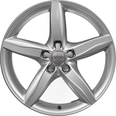 Audi A4 2009-2012, S4 2009-2012 powder coat silver 18x8 aluminum wheels or rims. Hollander part number 58838U20, OEM part number 8K0601025D.