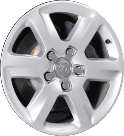 Audi Q7 2010-2015 powder coat silver 18x8 aluminum wheels or rims. Hollander part number ALY58926, OEM part number 4L0601025AG.