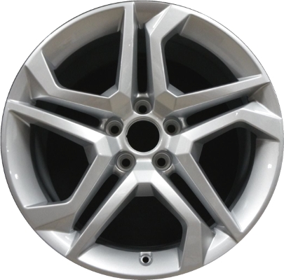 Audi Q5 2018-2022 powder coat silver 18x8 aluminum wheels or rims. Hollander part number ALY59036, OEM part number 80A601025BD, 80A601025P.