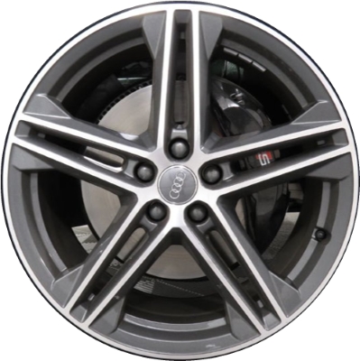 Audi Q5 2021-2023, SQ5 2018-2020 dark grey machined 20x8 aluminum wheels or rims. Hollander part number 59039, OEM part number 80A601025H.