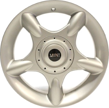 Mini Cooper 2002-2009 powder coat silver 16x6.5 aluminum wheels or rims. Hollander part number ALY59362U20, OEM part number 36111512348, 36111512349.